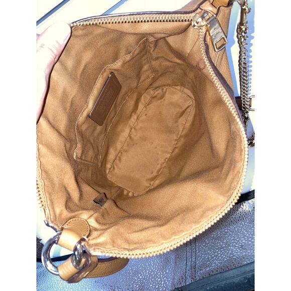 COACH F76668 SMAL TAN BROWN PEBBLED LEATHER CROSSBODY BAG - Picture 14 of 16